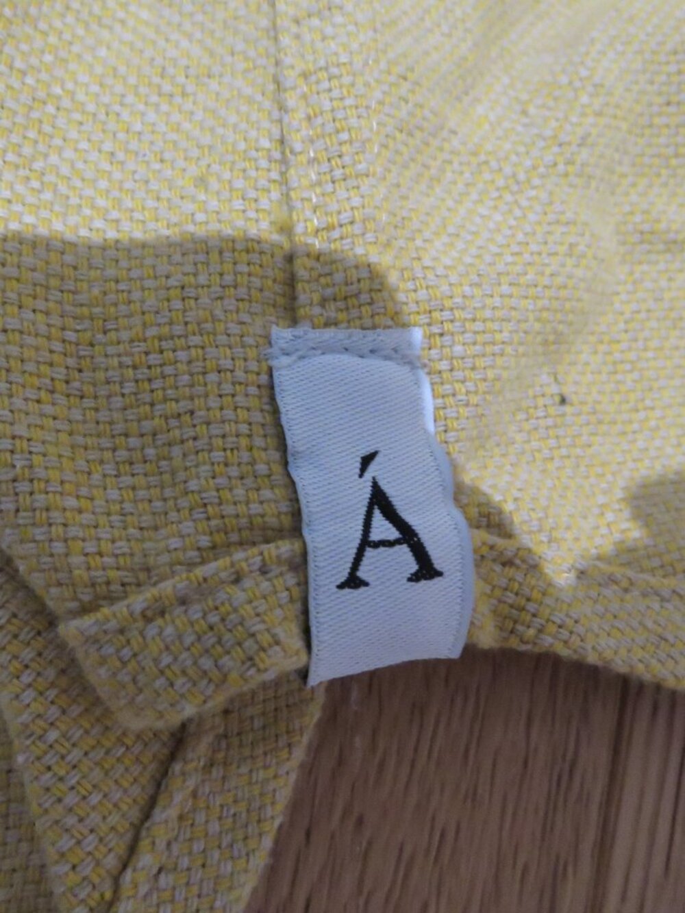ANIAN Oxford Camp Collar Shirt Mustard Small Boxy Cropped Woven Casual Cotton - Picture 11 of 12